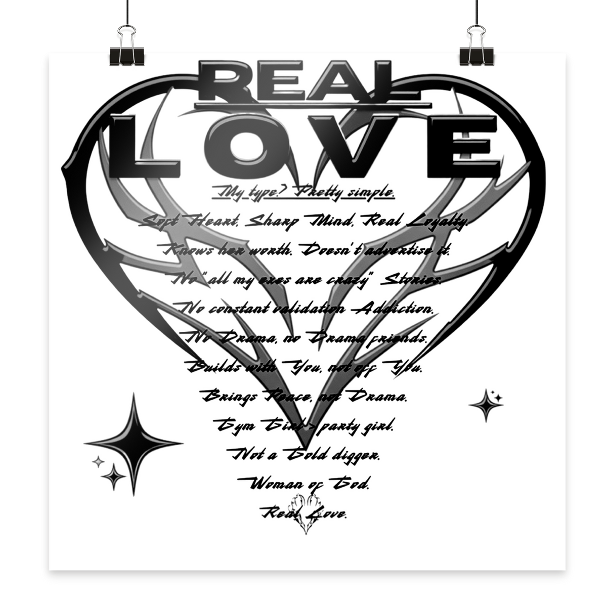 The REAL LOVE BASiCS - Poster 60x60
