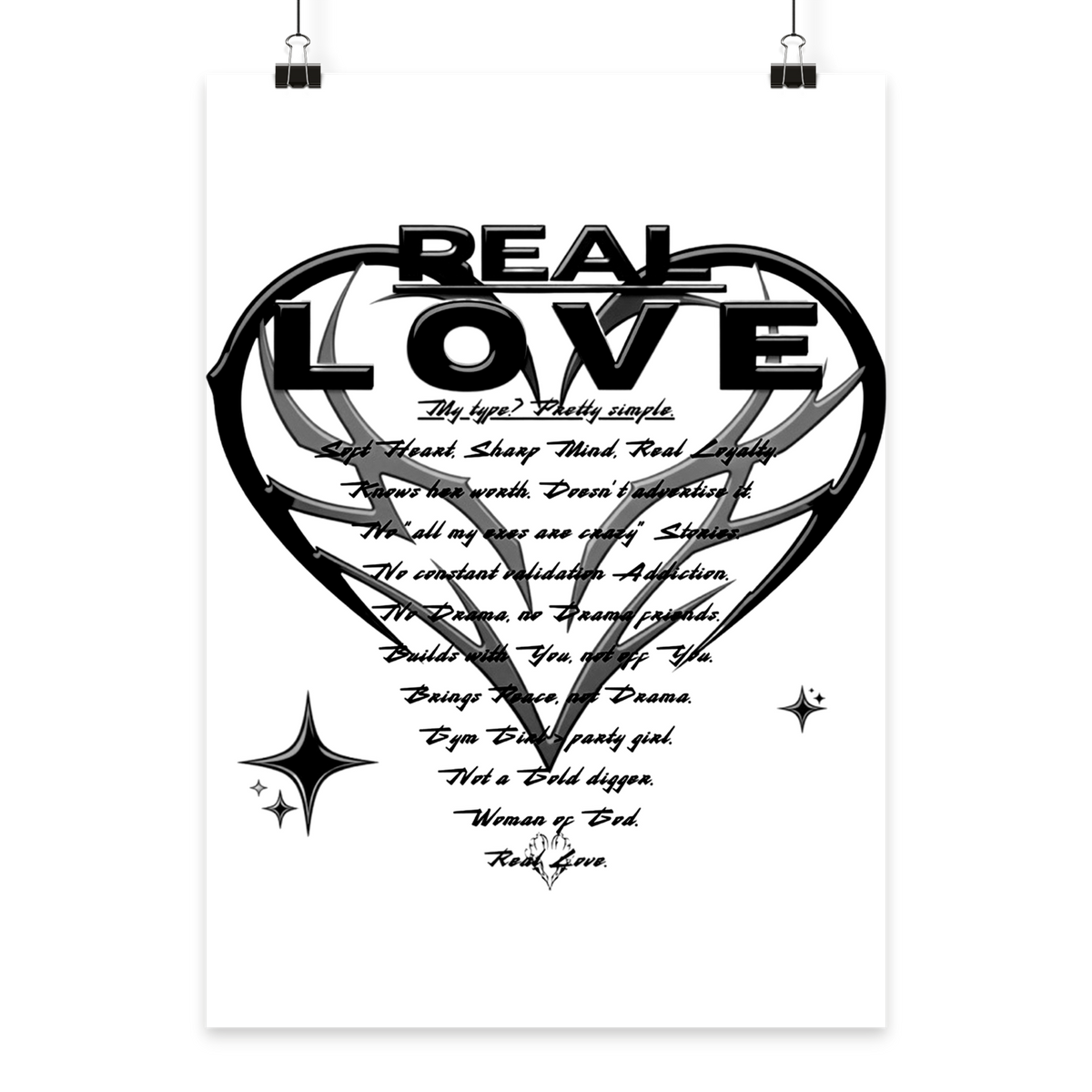 The REAL LOVE BASiCS - Poster Din A2 (hoch)
