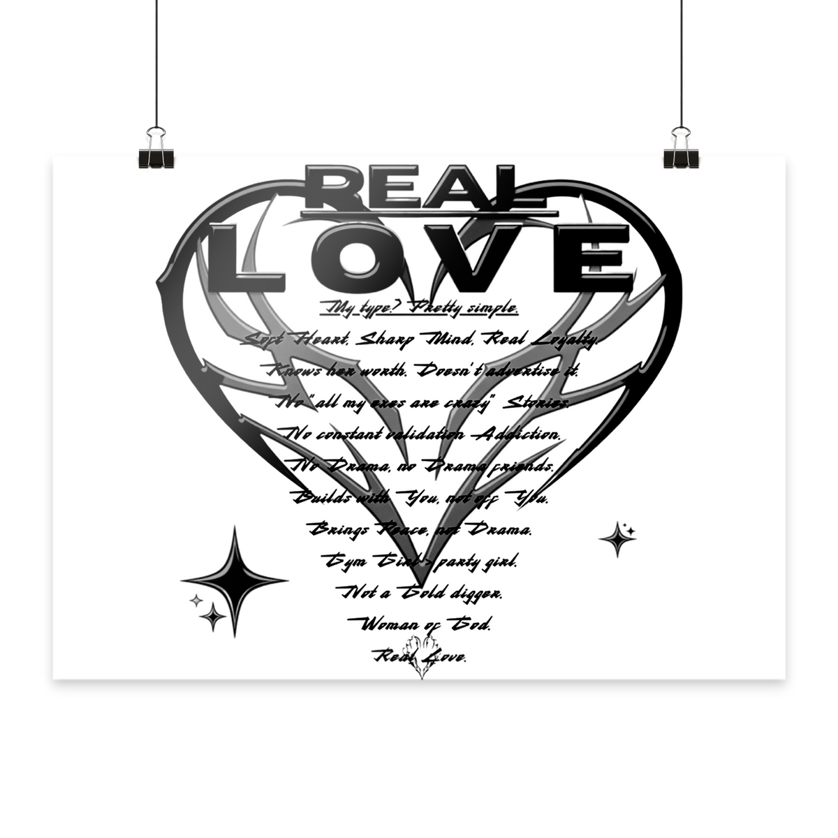 The REAL LOVE BASiCS - Poster Din A2 (quer)