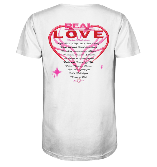 The Real Love - Mens Organic V-Neck Shirt