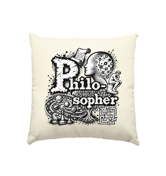 The Philosopher - Kissen natur 40x40cm