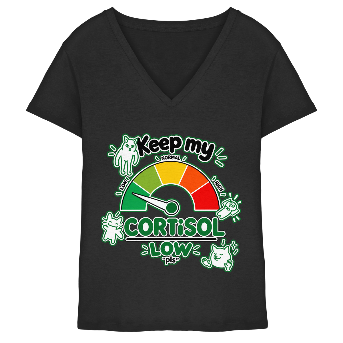 low CORTiSOL - Ladies V-Neck Shirt