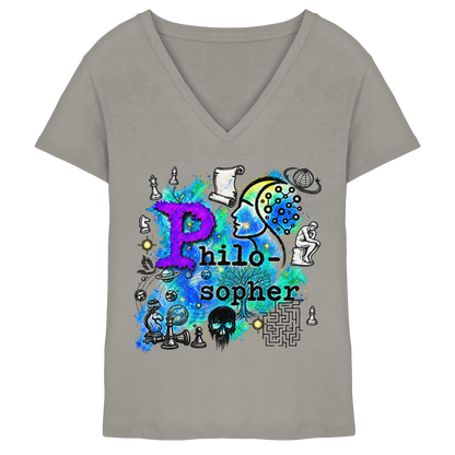 The Philosopher - Ladies V-Neck Shirt