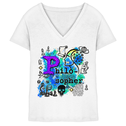 The Philosopher - Ladies V-Neck Shirt