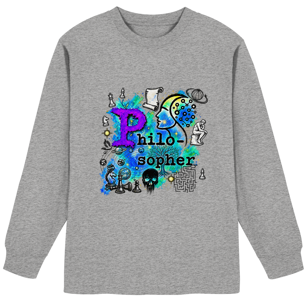 The Philosopher - Organic Heavy Oversized Longsleeve T-Shirt