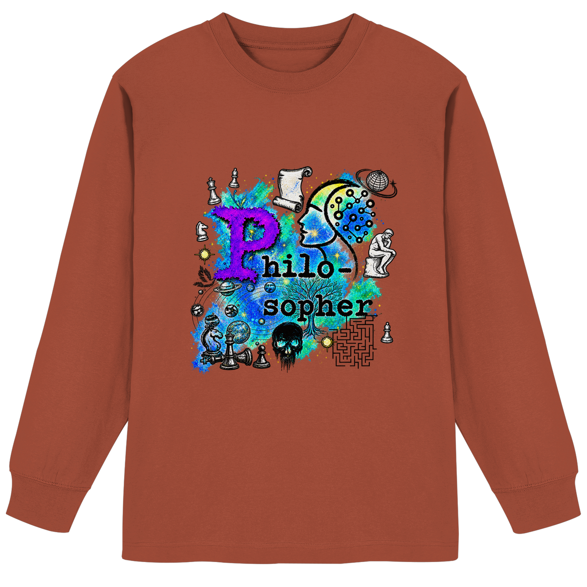 The Philosopher - Organic Heavy Oversized Longsleeve T-Shirt
