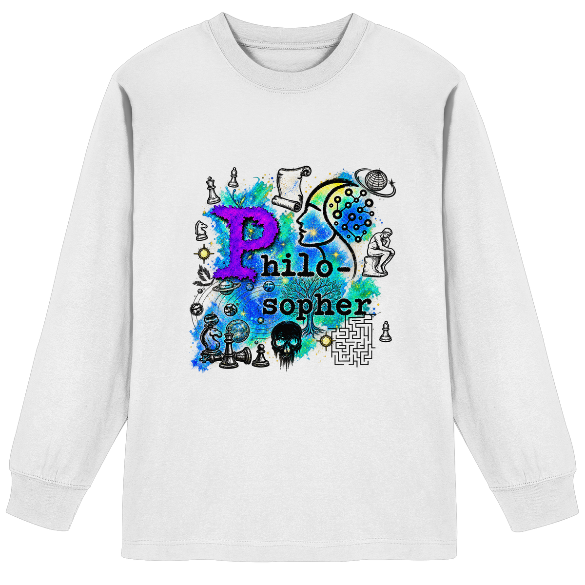 The Philosopher - Organic Heavy Oversized Longsleeve T-Shirt