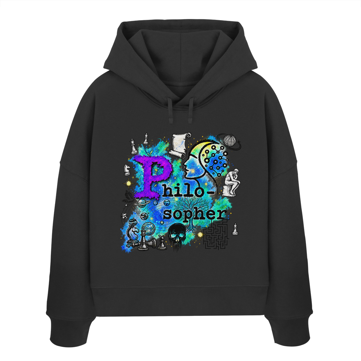 The Philosopher - Womens Organic Boxcut Hoodie