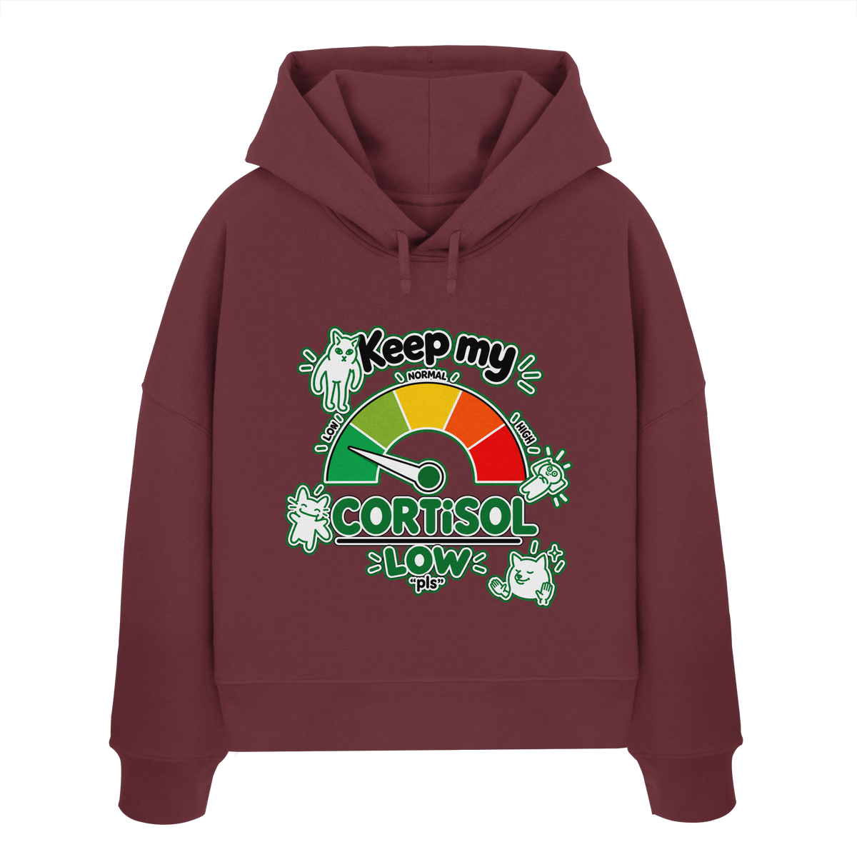 low CORTiSOL - Womens Organic Boxcut Hoodie