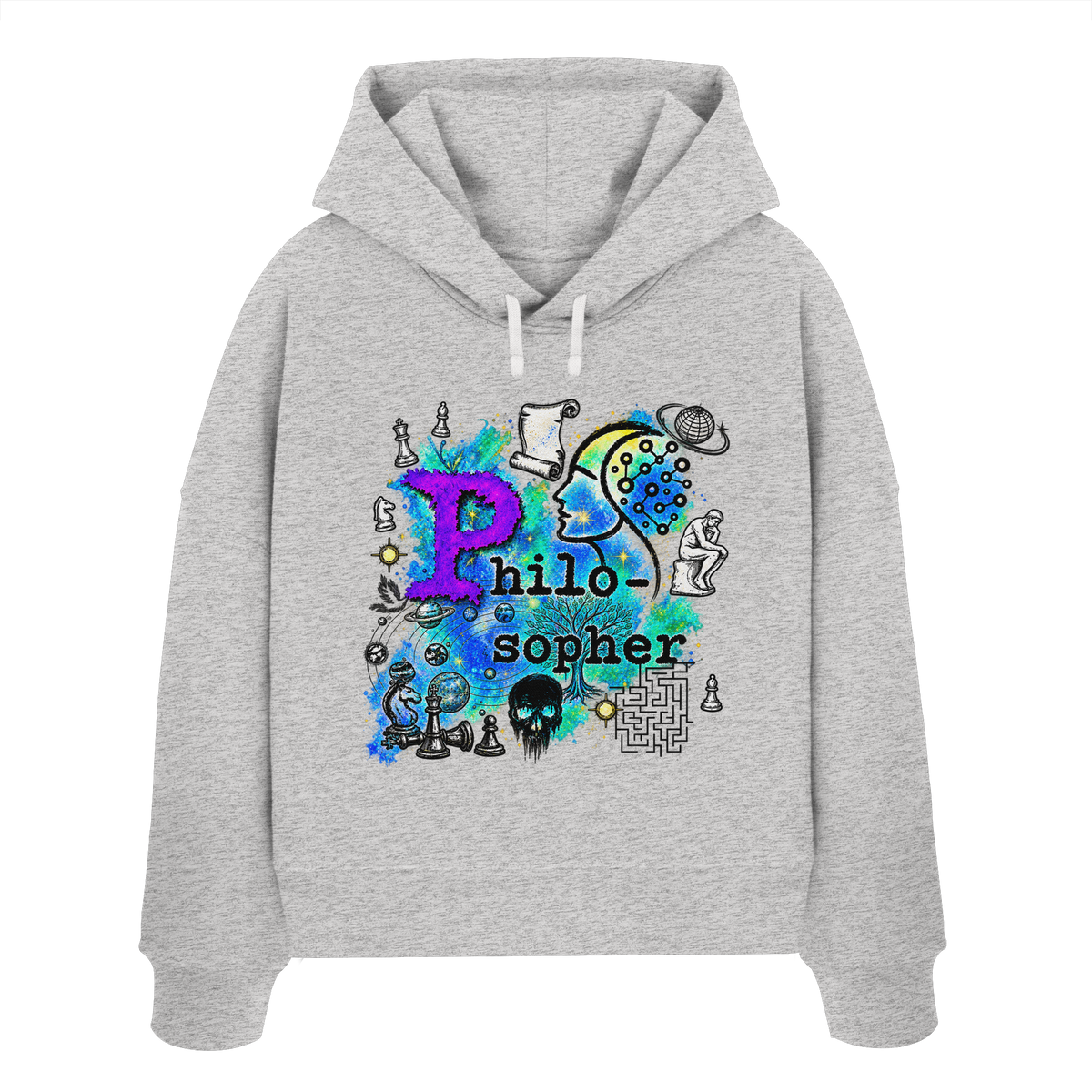 The Philosopher - Womens Organic Boxcut Hoodie