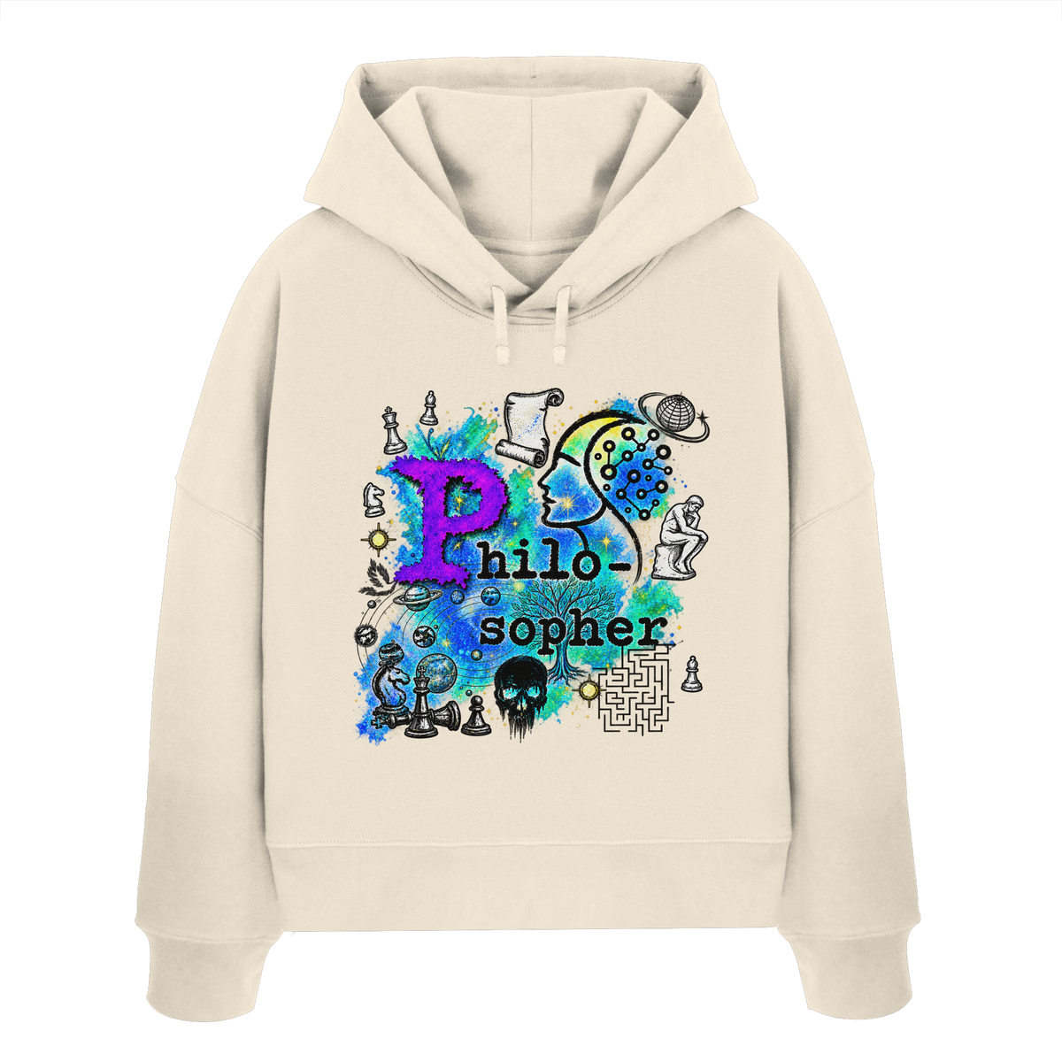 The Philosopher - Womens Organic Boxcut Hoodie