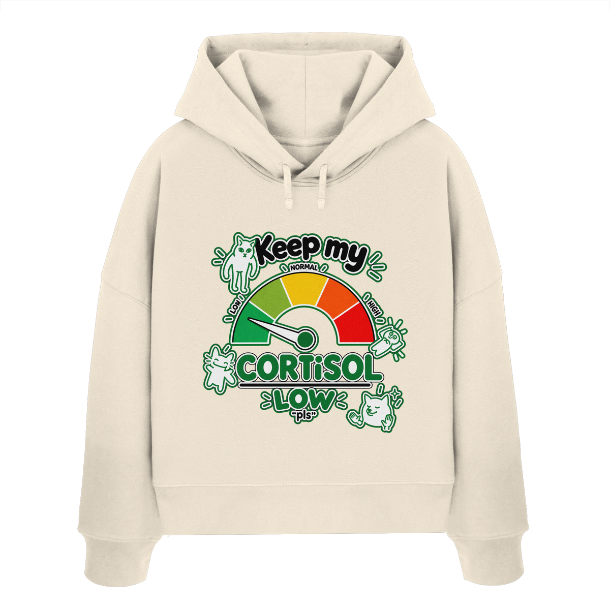 low CORTiSOL - Womens Organic Boxcut Hoodie