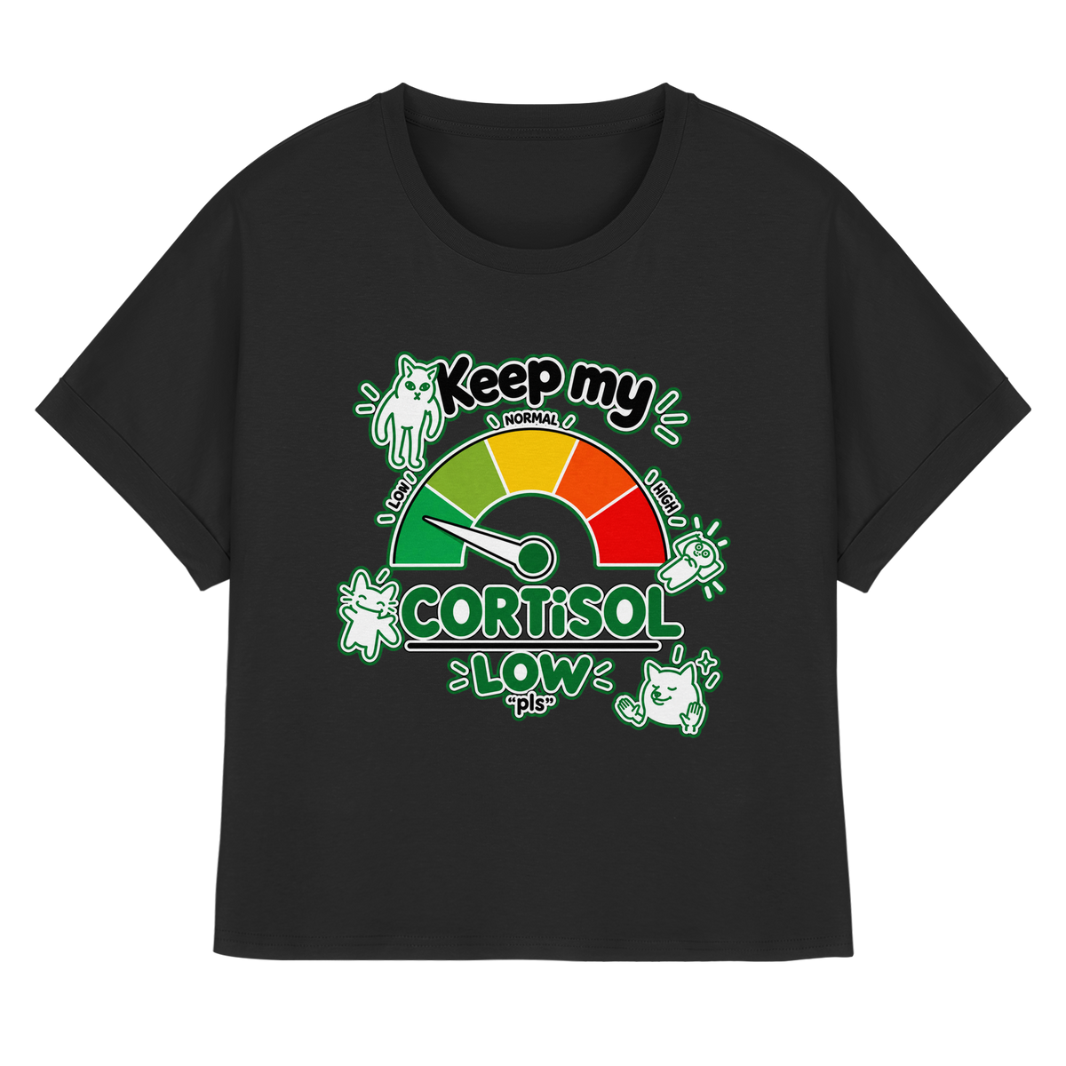 low CORTiSOL - Womens Organic Rolled Sleeves T-Shirt