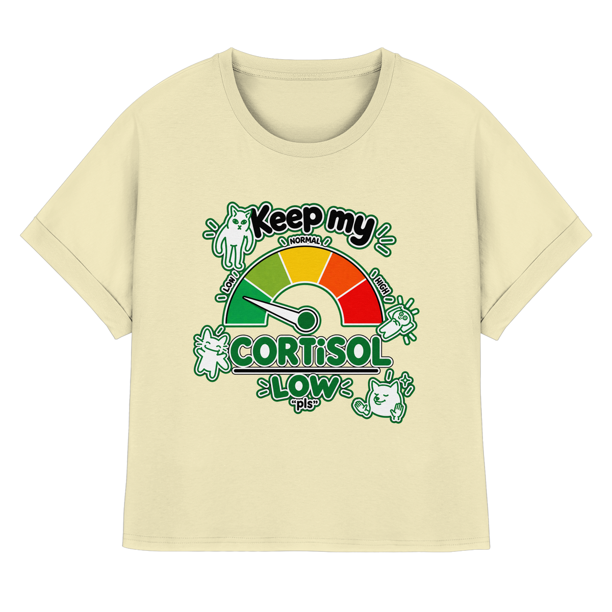 low CORTiSOL - Womens Organic Rolled Sleeves T-Shirt