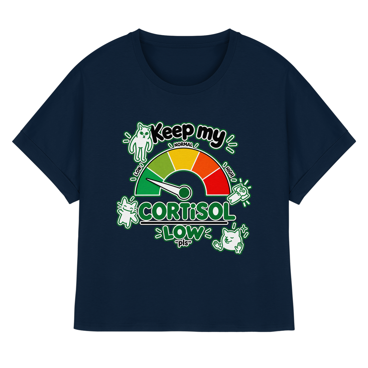 low CORTiSOL - Womens Organic Rolled Sleeves T-Shirt