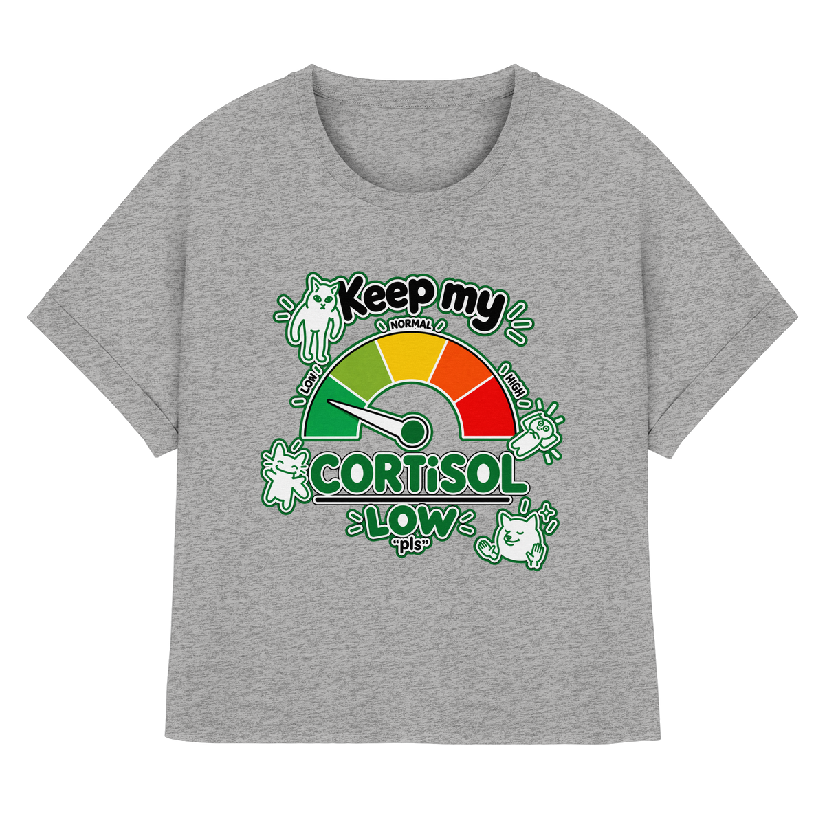 low CORTiSOL - Womens Organic Rolled Sleeves T-Shirt