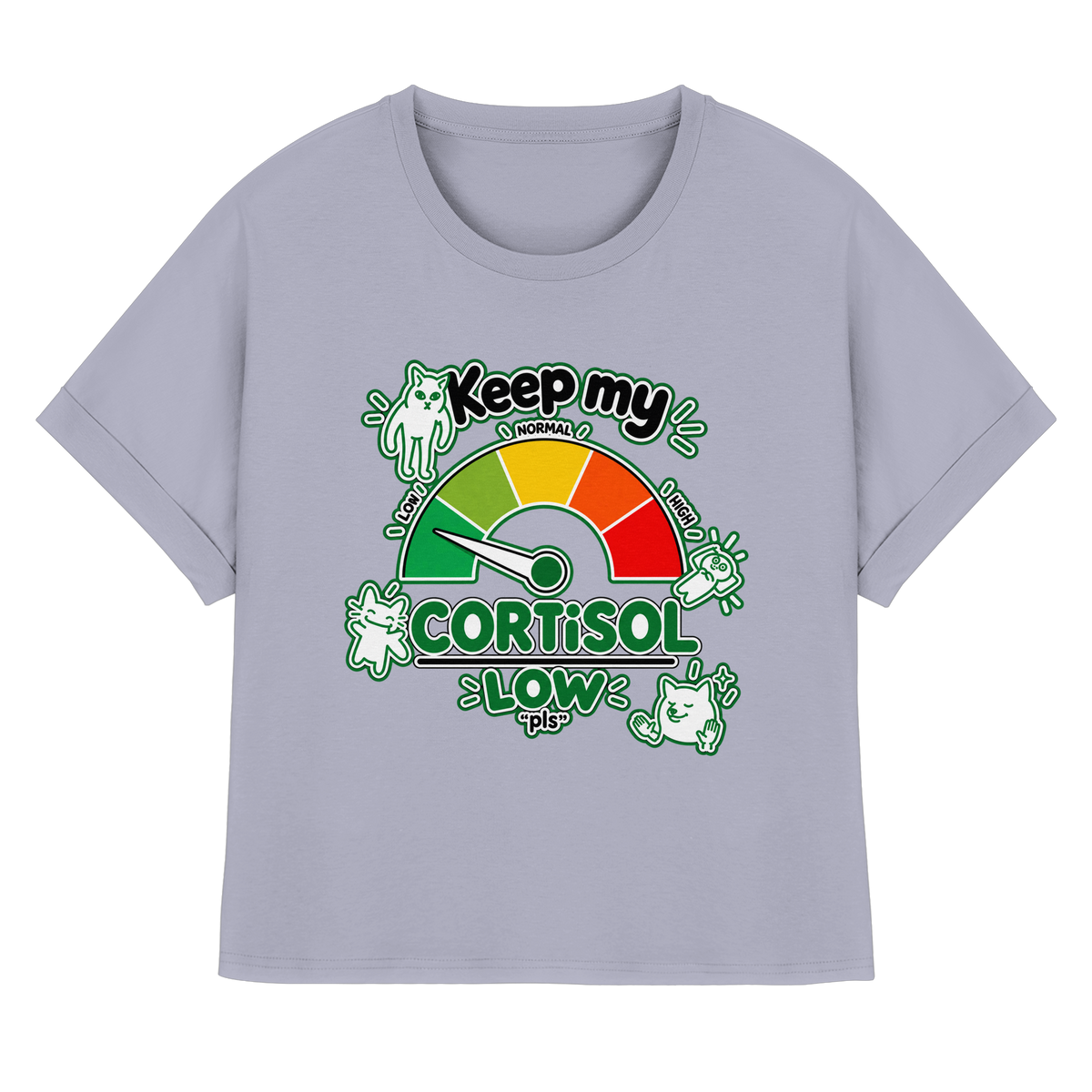 low CORTiSOL - Womens Organic Rolled Sleeves T-Shirt