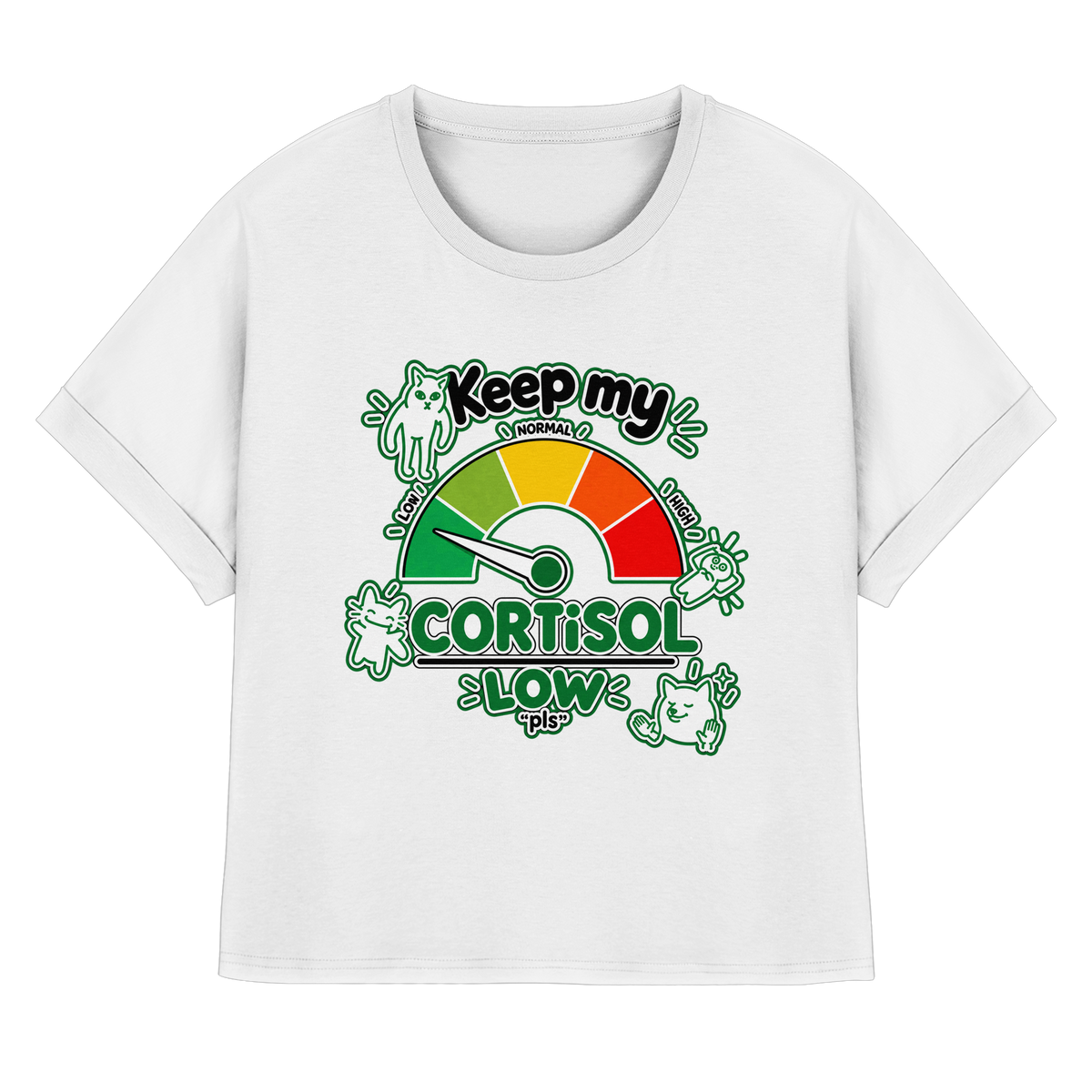 low CORTiSOL - Womens Organic Rolled Sleeves T-Shirt